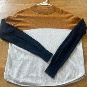 Madewell wool blend block color crewneck sweater